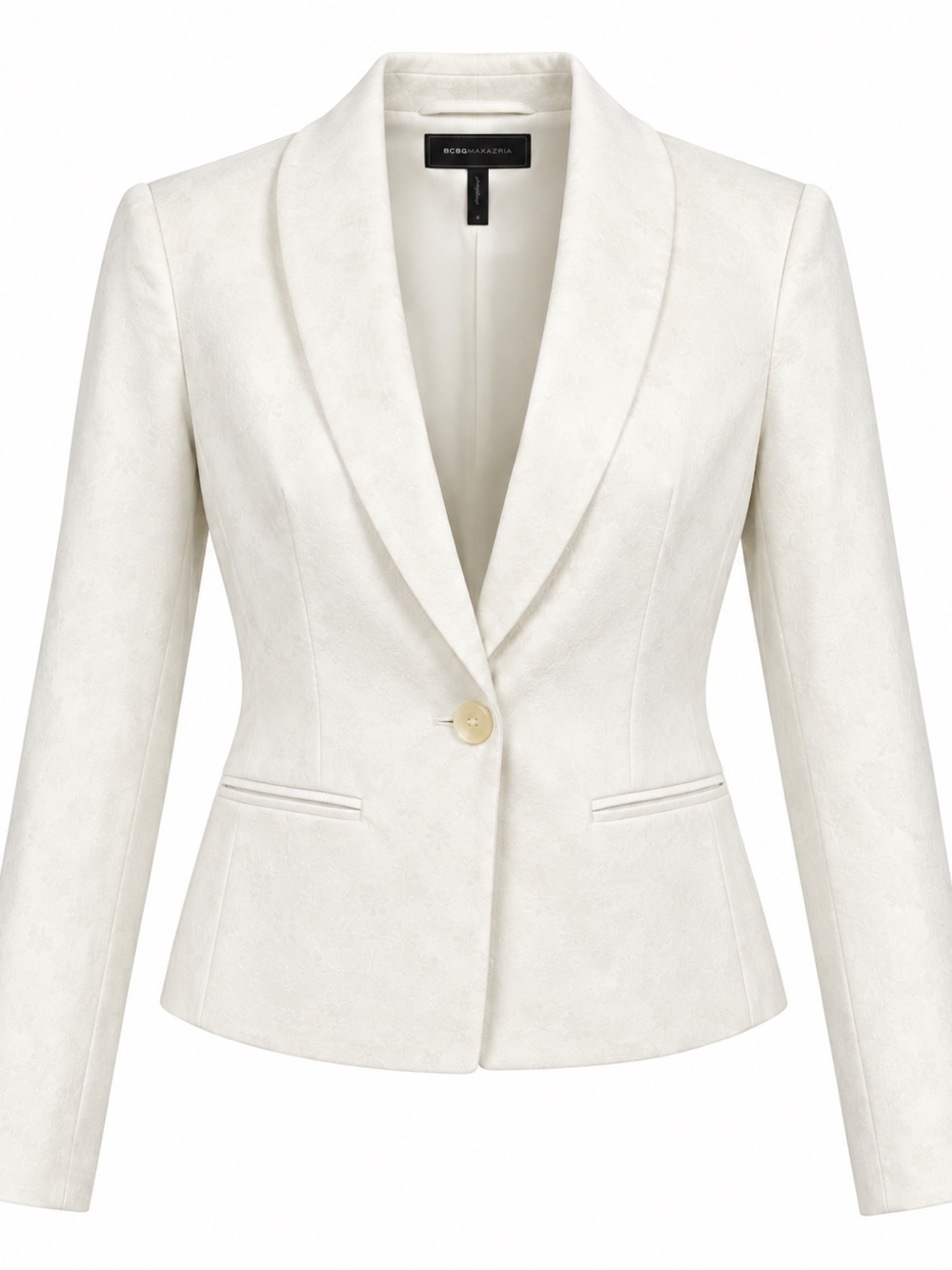 BCBGMaxAzria gardenia creamy off white  Single-Button Tailored Blazer